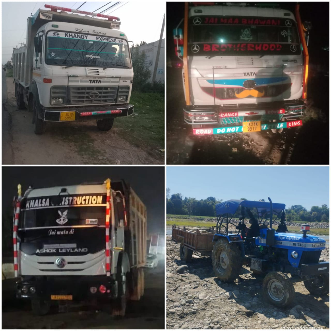 'Samba Police seizes 05 Vehicles including 03 Dumpers for illegal mining'